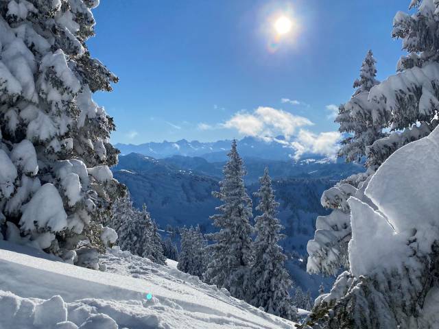Winterpanorama Berge Oberstaufen