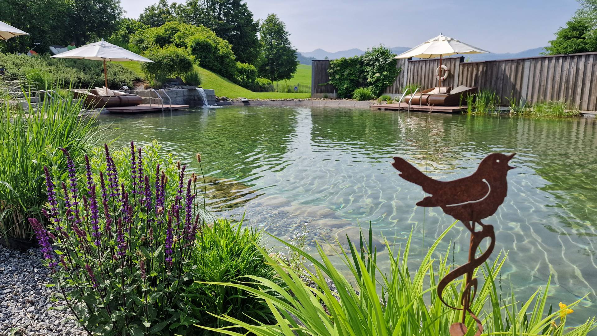 Schwimmteich mit Badebuchten